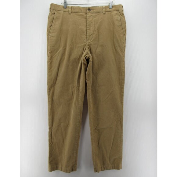 Brooks Brothers Pants 38X34 Khaki Corduroy Clark Chino Trousers Preppy - Picture 1 of 10